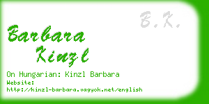 barbara kinzl business card